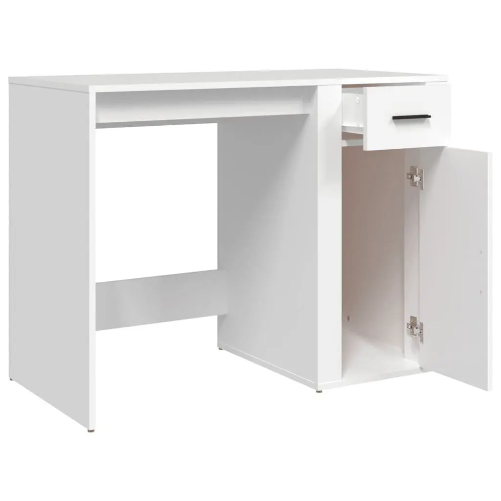 White Office Desk with Storage Solutions
