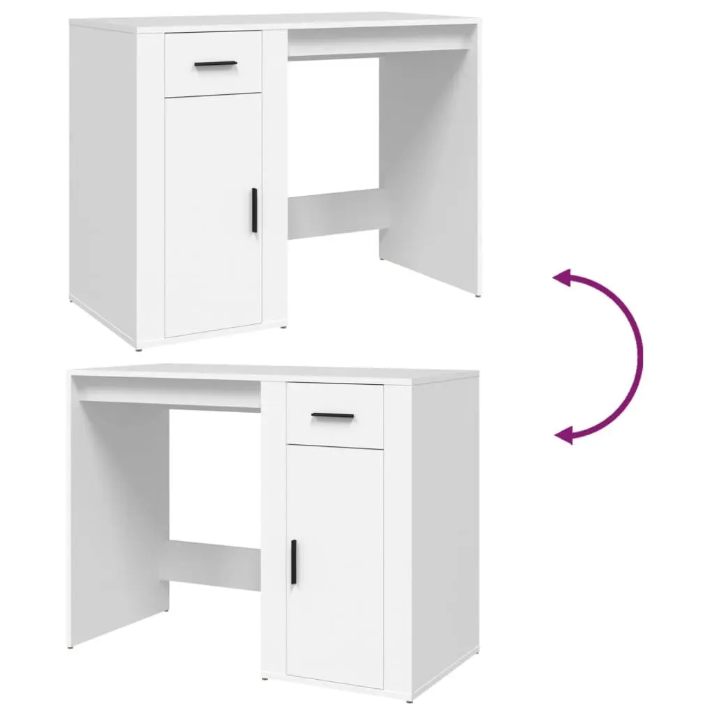 White Office Desk with Storage Solutions