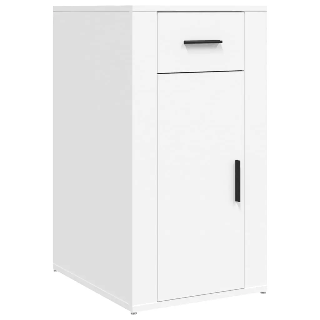 Desk Cabinet White Storage Organizer Engineered Wood 40W x 49D x 75H cm