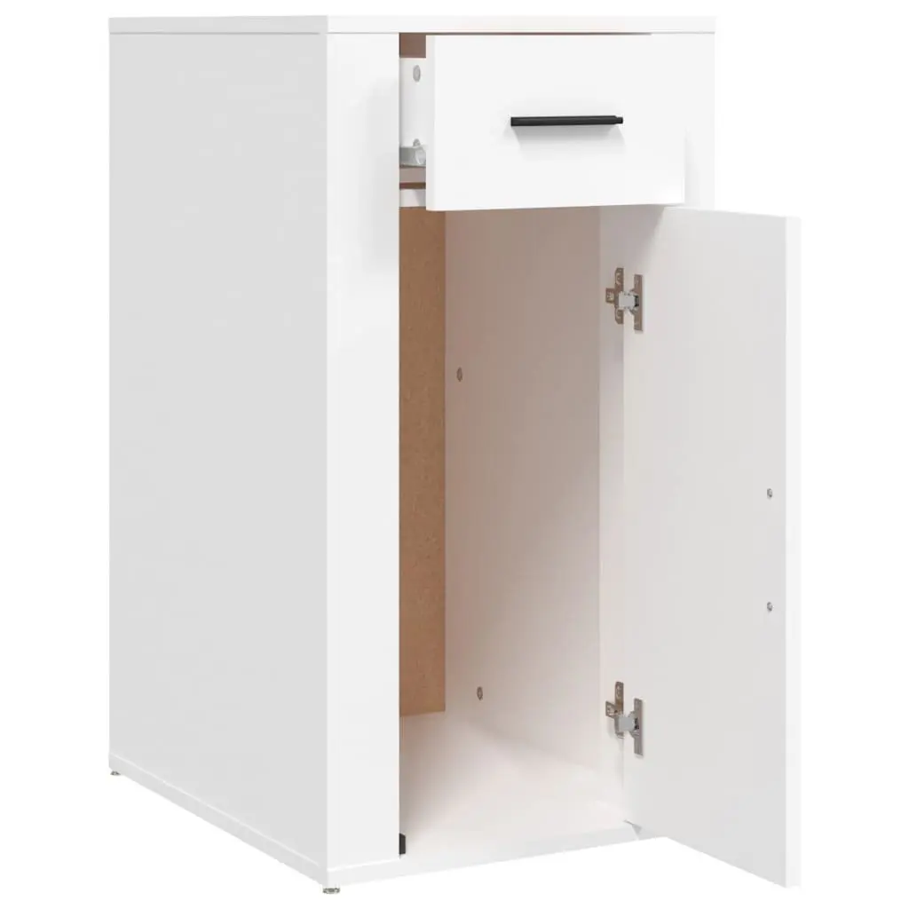 Desk Cabinet White Storage Organizer Engineered Wood 40W x 49D x 75H cm