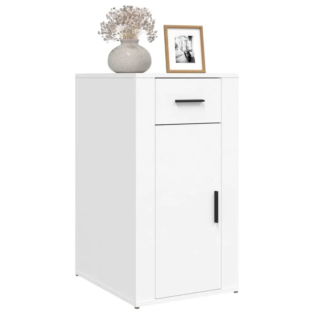Desk Cabinet White Storage Organizer Engineered Wood 40W x 49D x 75H cm