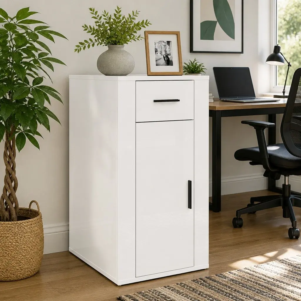 High Gloss White Cabinet for Storage Needs