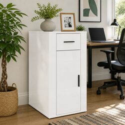 Practical High Gloss White Cabinet for Storage Needs