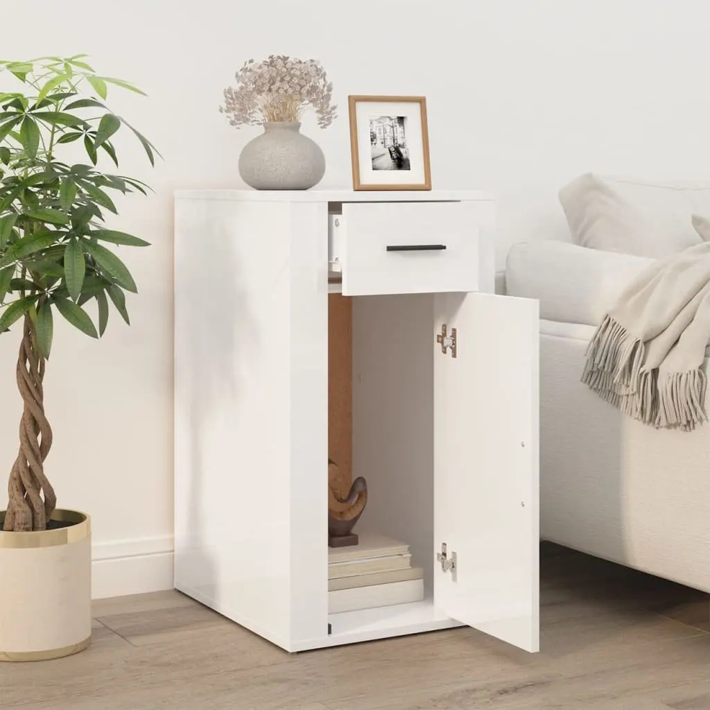 High Gloss White Cabinet for Storage Needs