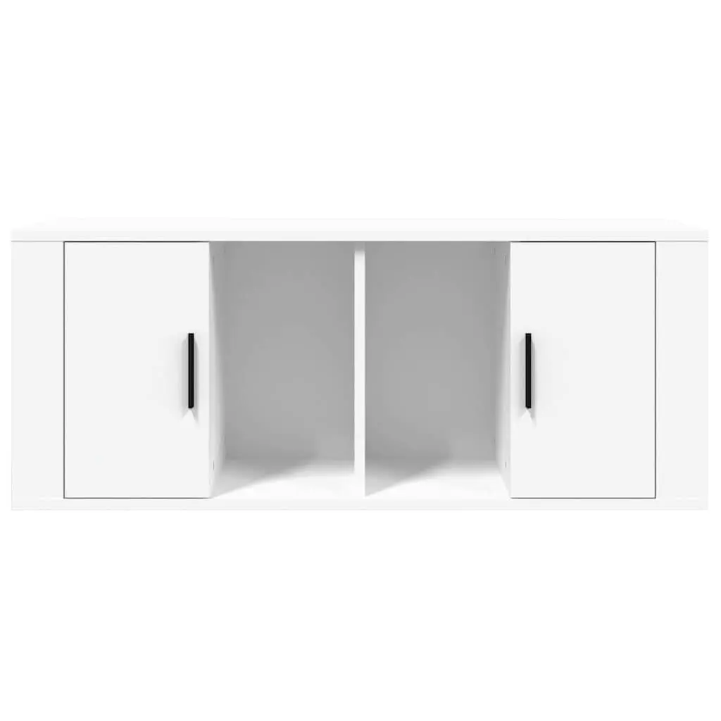 TV Cabinet Media Storage Unit 100x35x40 cm White Engineered Wood