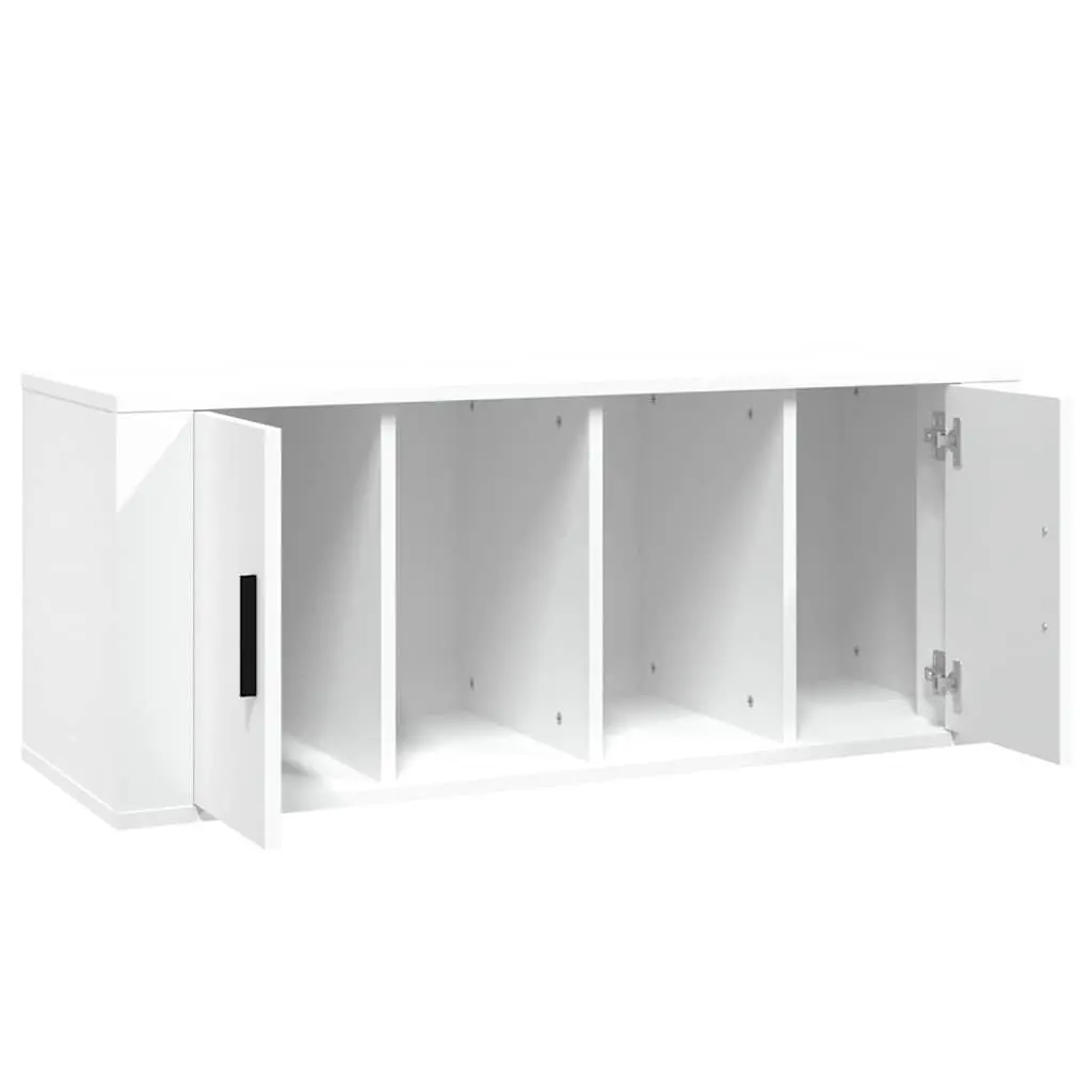 TV Cabinet Media Storage Unit 100x35x40 cm White Engineered Wood