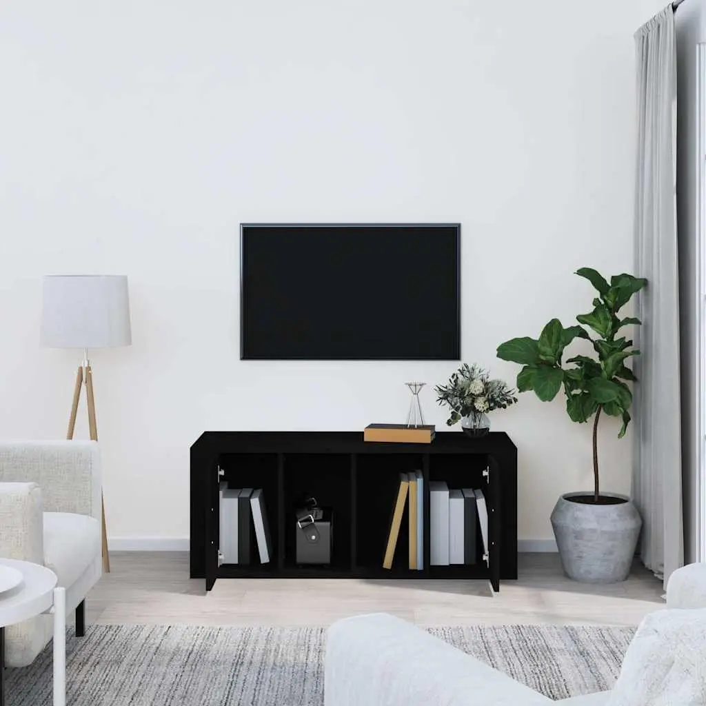 TV Cabinet Media Storage Unit 100x35x40 cm Black