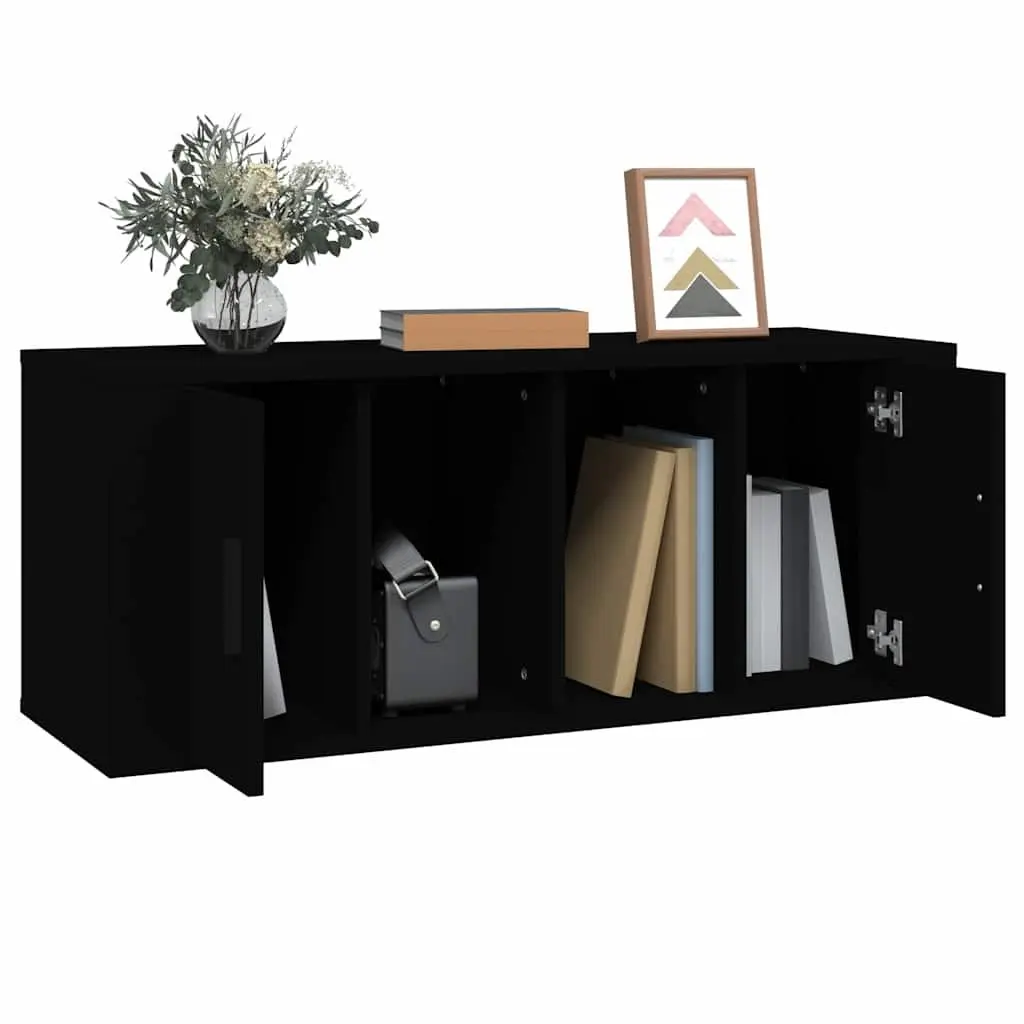 TV Cabinet Media Storage Unit 100x35x40 cm Black