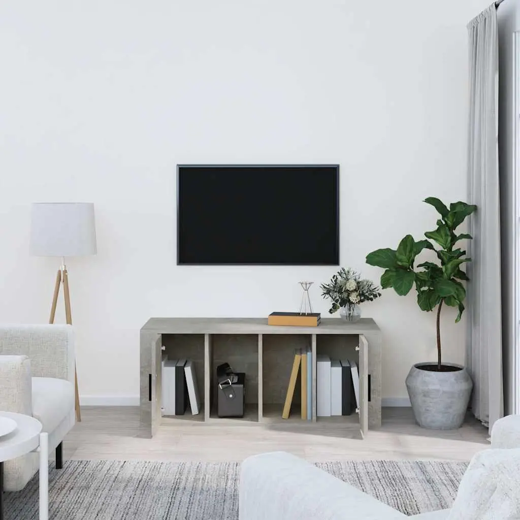 TV Cabinet Media Unit Storage Compartment 100x35x40cm Grey Engineered Wood