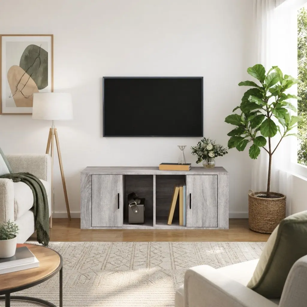 TV Cabinet Media Storage Unit 100x35x40 cm Grey