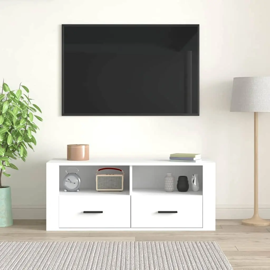 TV Cabinet Media Storage Unit 100x35x40 cm White