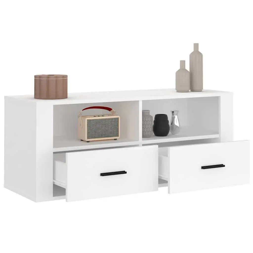 TV Cabinet Media Storage Unit 100x35x40 cm White