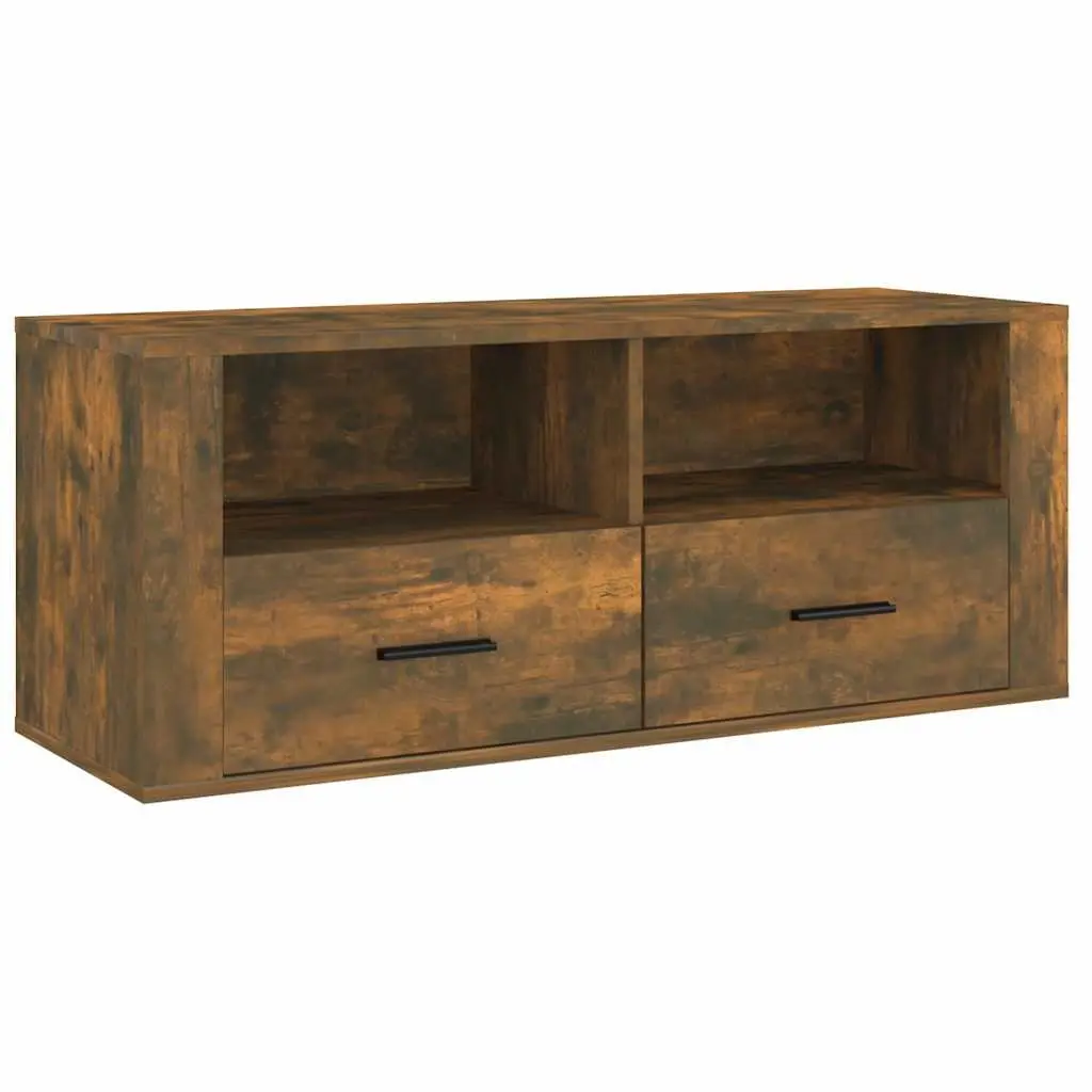TV Cabinet Media Storage Unit 100cm Smoked Oak
