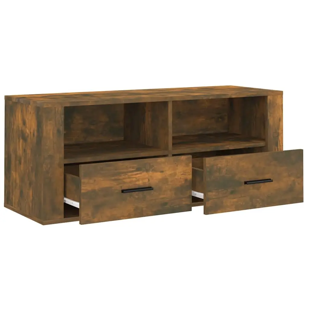 TV Cabinet Media Storage Unit 100cm Smoked Oak