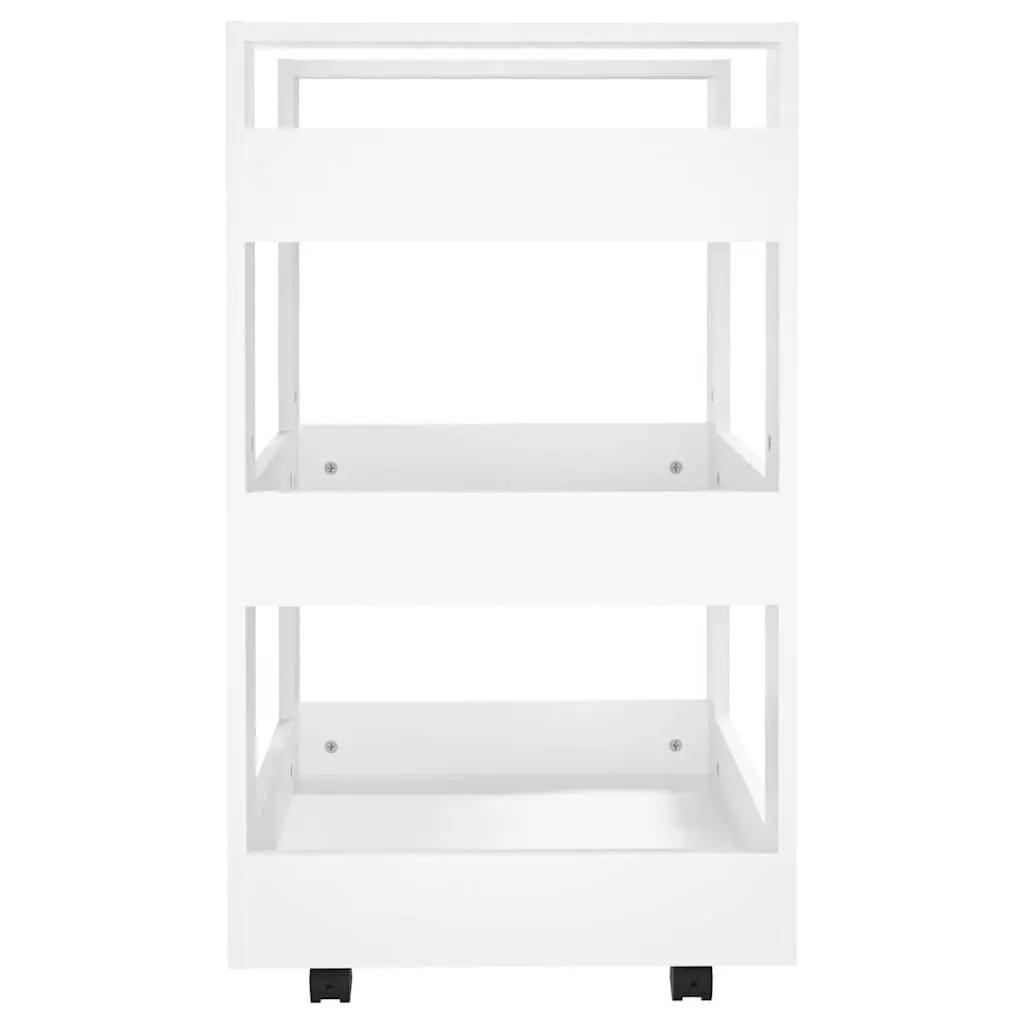Kitchen Trolley Storage Cart 3-Shelf 60x45x80 cm White Engineered Wood