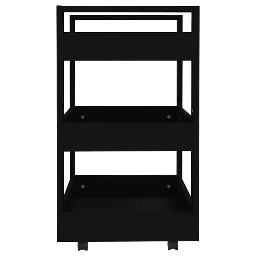 Kitchen Trolley Storage Cart 60x45x80 cm 3 Shelf Black