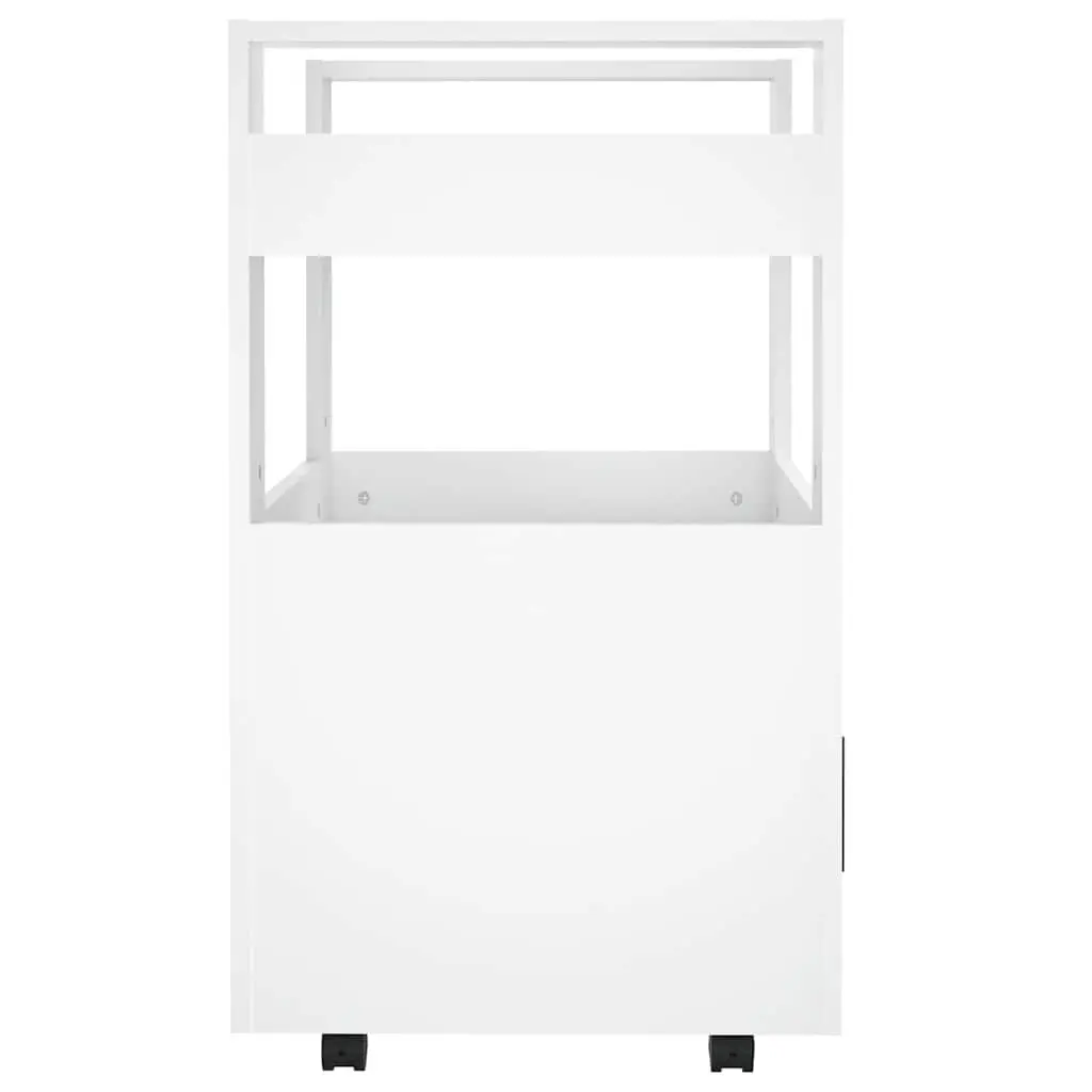 Kitchen Trolley White Storage Organizer 60x45x80 cm with Shelves Casters Wheels