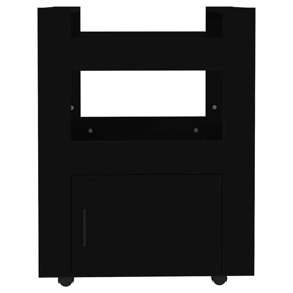 Kitchen Trolley Storage Cart Rolling 60x45x80cm Black