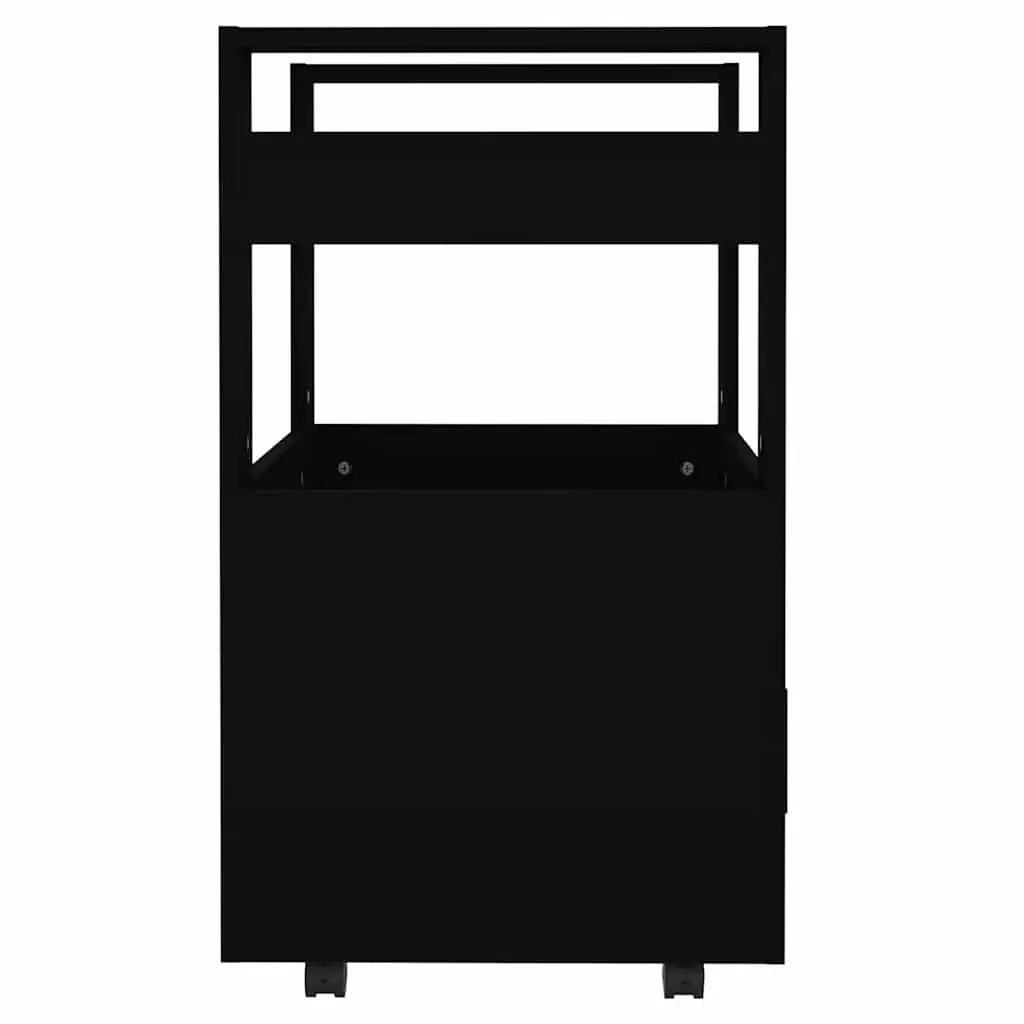 Kitchen Trolley Storage Cart Rolling 60x45x80cm Black
