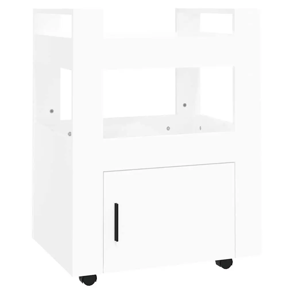 Kitchen Trolley Storage Cart White 60x45x80cm 2 Shelves
