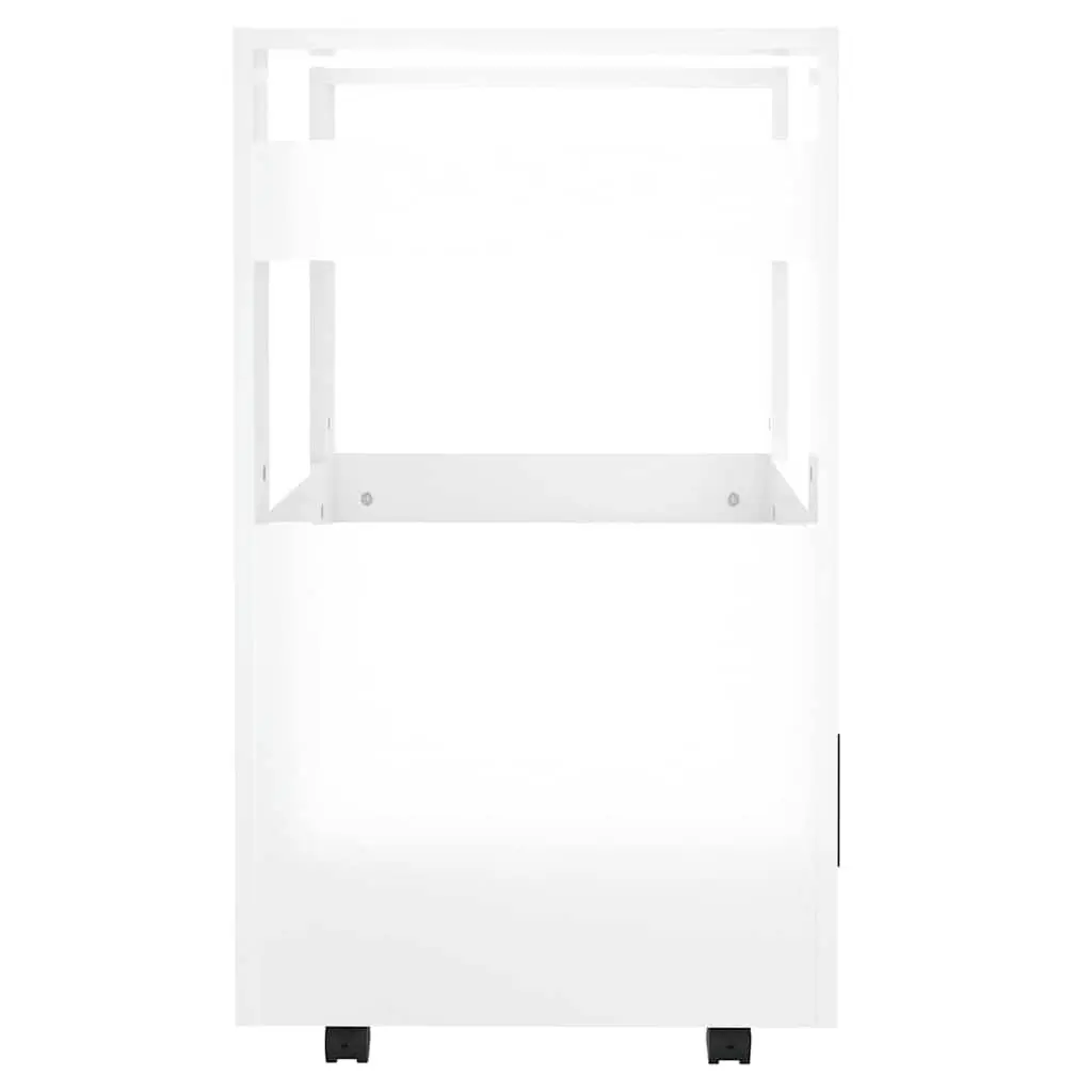 Kitchen Trolley Storage Cart White 60x45x80cm 2 Shelves