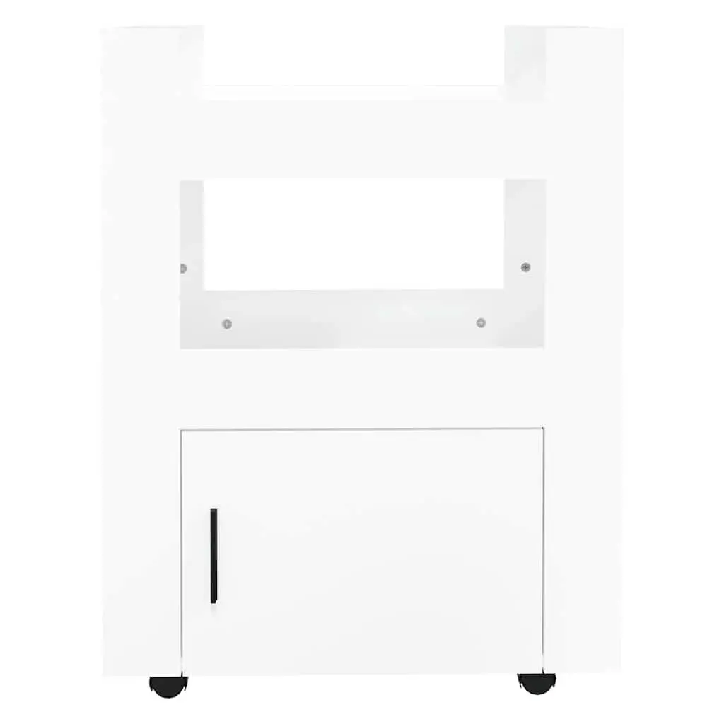 Kitchen Trolley Storage Cart White 60x45x80cm 2 Shelves