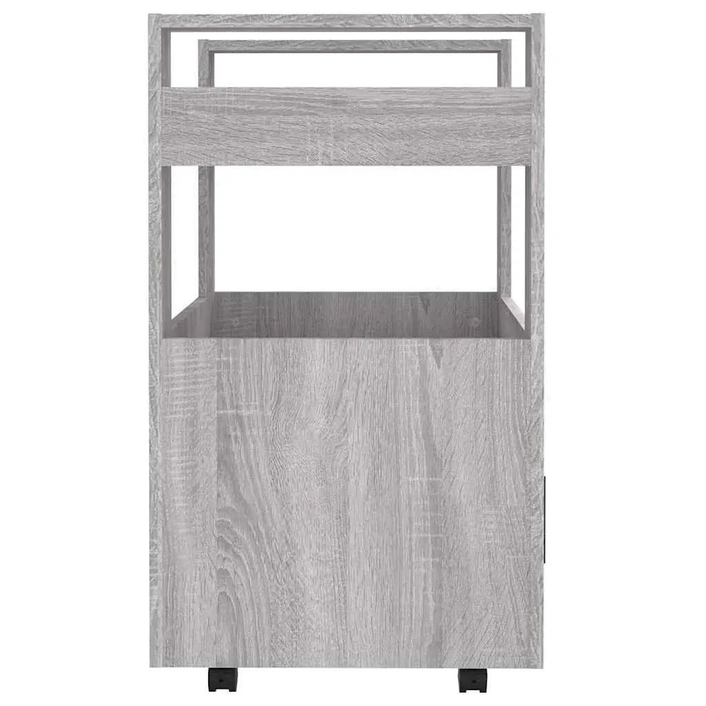 Kitchen Trolley Grey Sonoma 60x45x80 cm Storage Shelves Wheels Dining