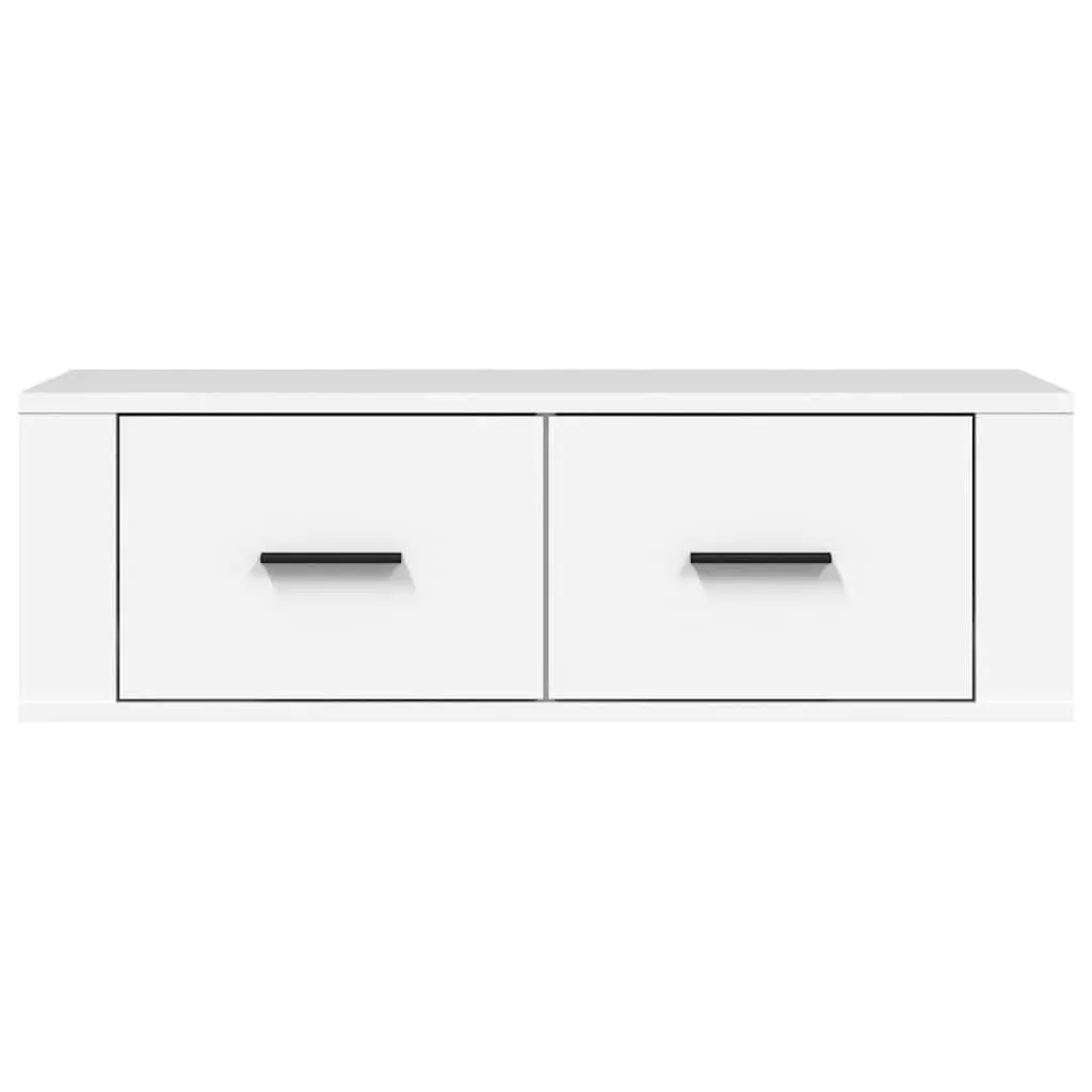 Hanging TV Cabinet Wall-Mounted Media Storage Unit Engineered Wood 80x36x25cm White