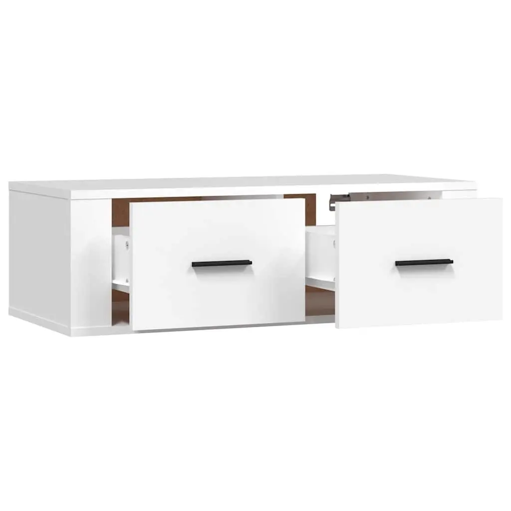 Hanging TV Cabinet Wall-Mounted Media Storage Unit Engineered Wood 80x36x25cm White