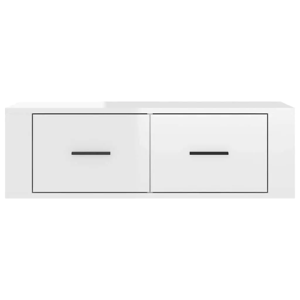 Hanging TV Cabinet White Wall-Mounted Storage Unit Engineered Wood Drawers