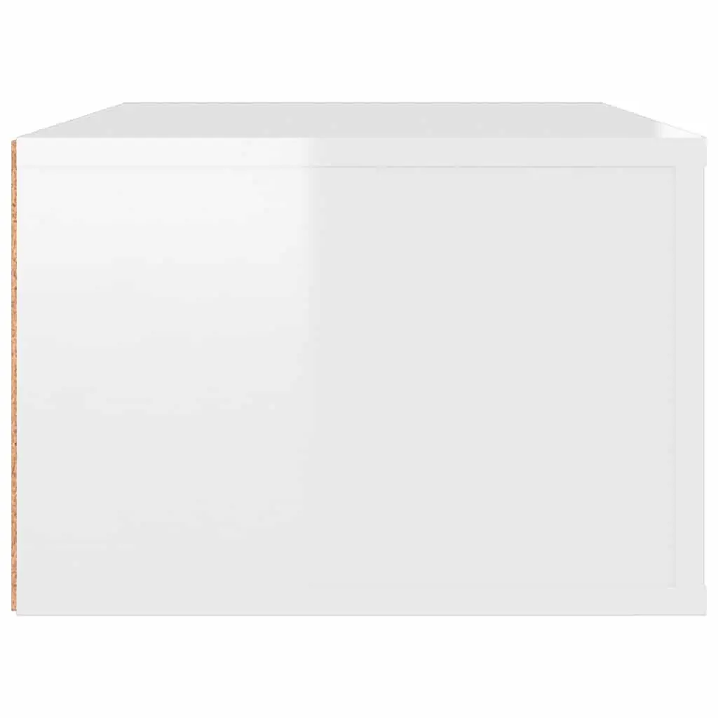 Hanging TV Cabinet White Wall-Mounted Storage Unit Engineered Wood Drawers