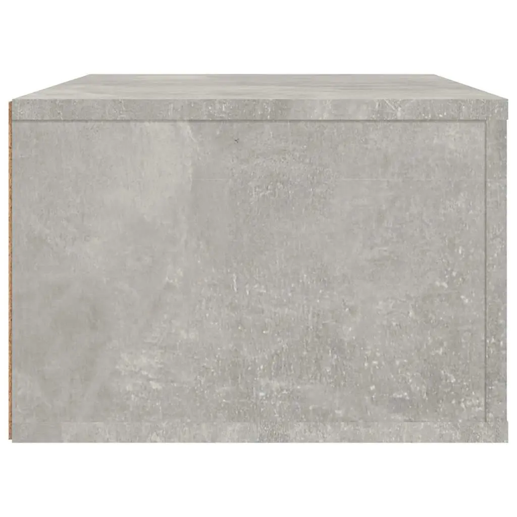 Wall-Mounted TV Cabinet Storage Unit Grey Engineered Wood 2 Drawers