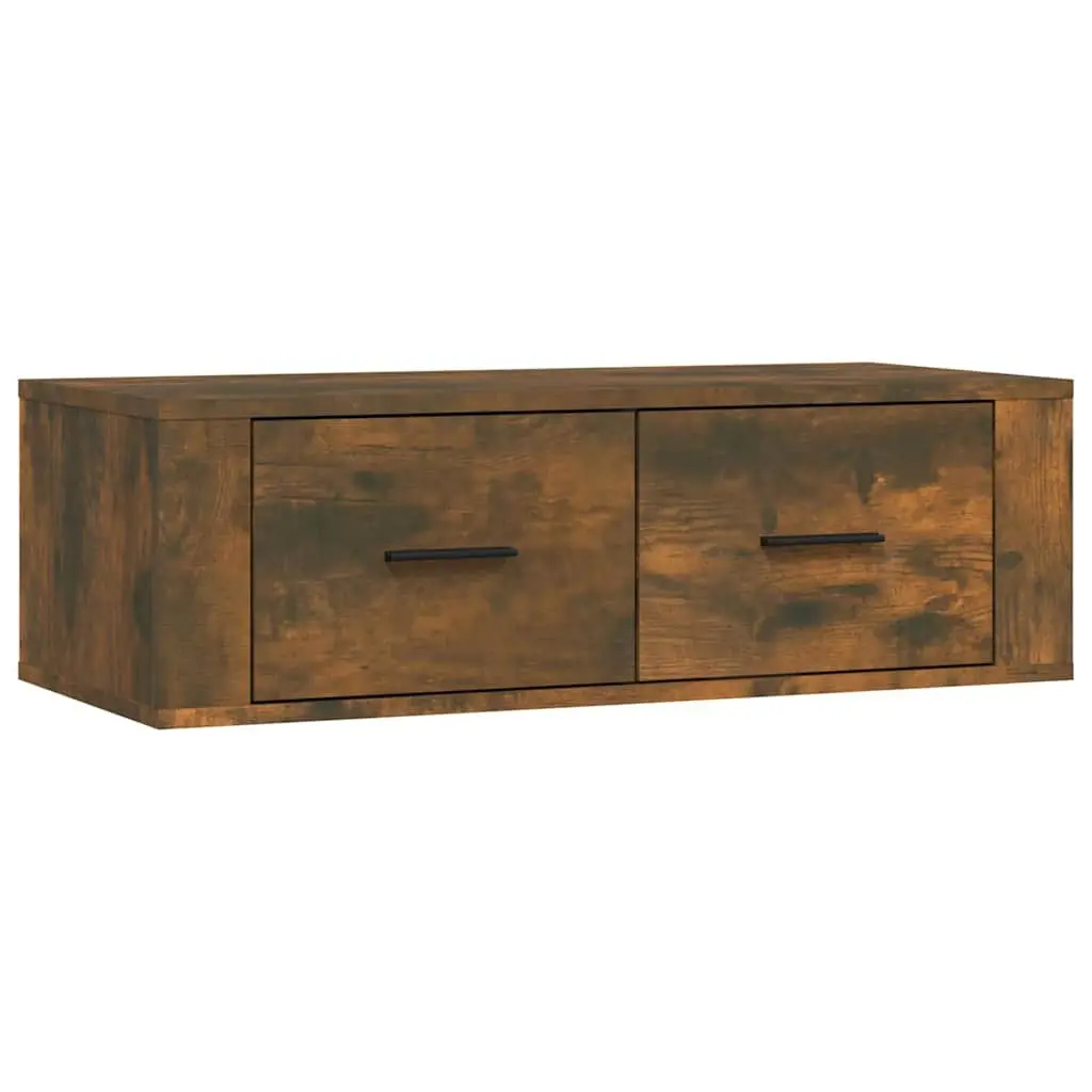 Hanging TV Cabinet Wall-Mounted Media Storage Unit Brown Engineered Wood