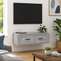 Hanging TV Cabinet Grey Sonoma Wall-Mounted Media Storage Unit Engineered Wood