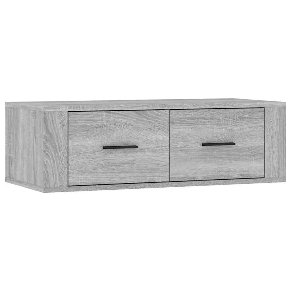 Hanging TV Cabinet Grey Sonoma Wall-Mounted Media Storage Unit 80 x 36 x 25 cm Engineered Wood