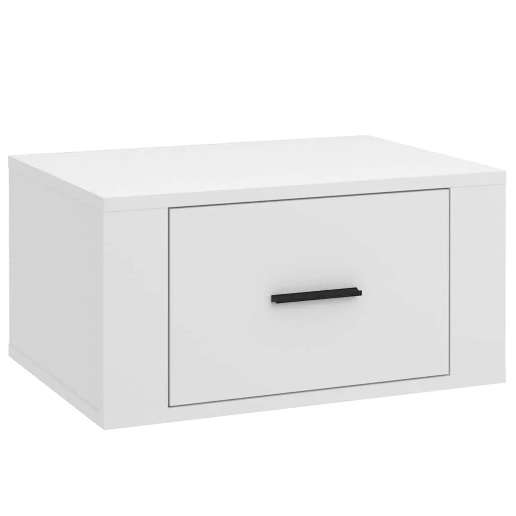 Wall-mounted Bedside Cabinets 2 pcs White Floating Storage Organiser 50x36x25 cm