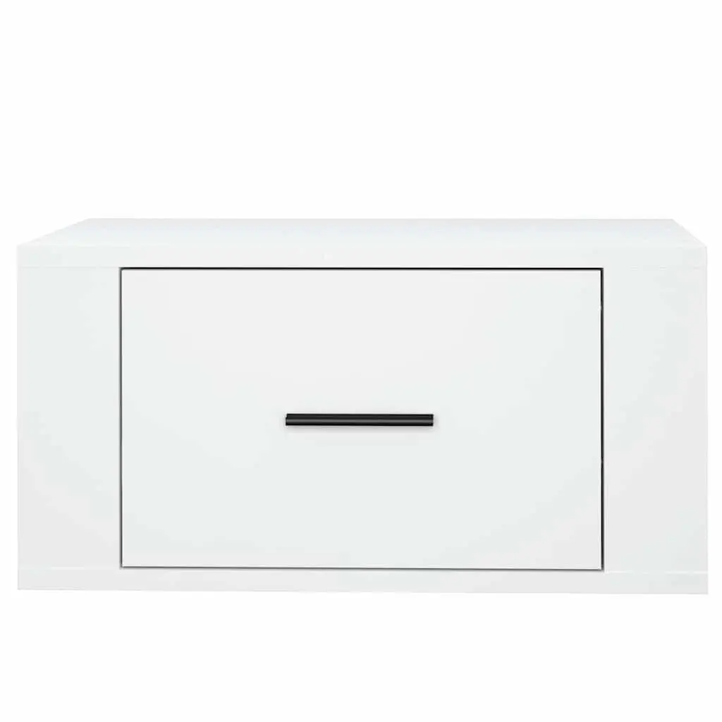 Wall-mounted Bedside Cabinets 2 pcs White Floating Storage Organiser 50x36x25 cm