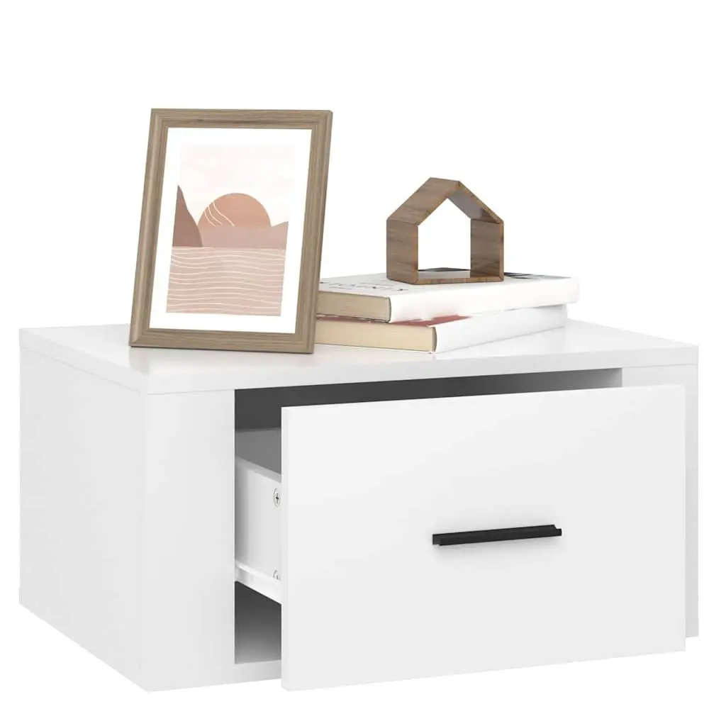 White High Gloss Floating Storage Cabinet