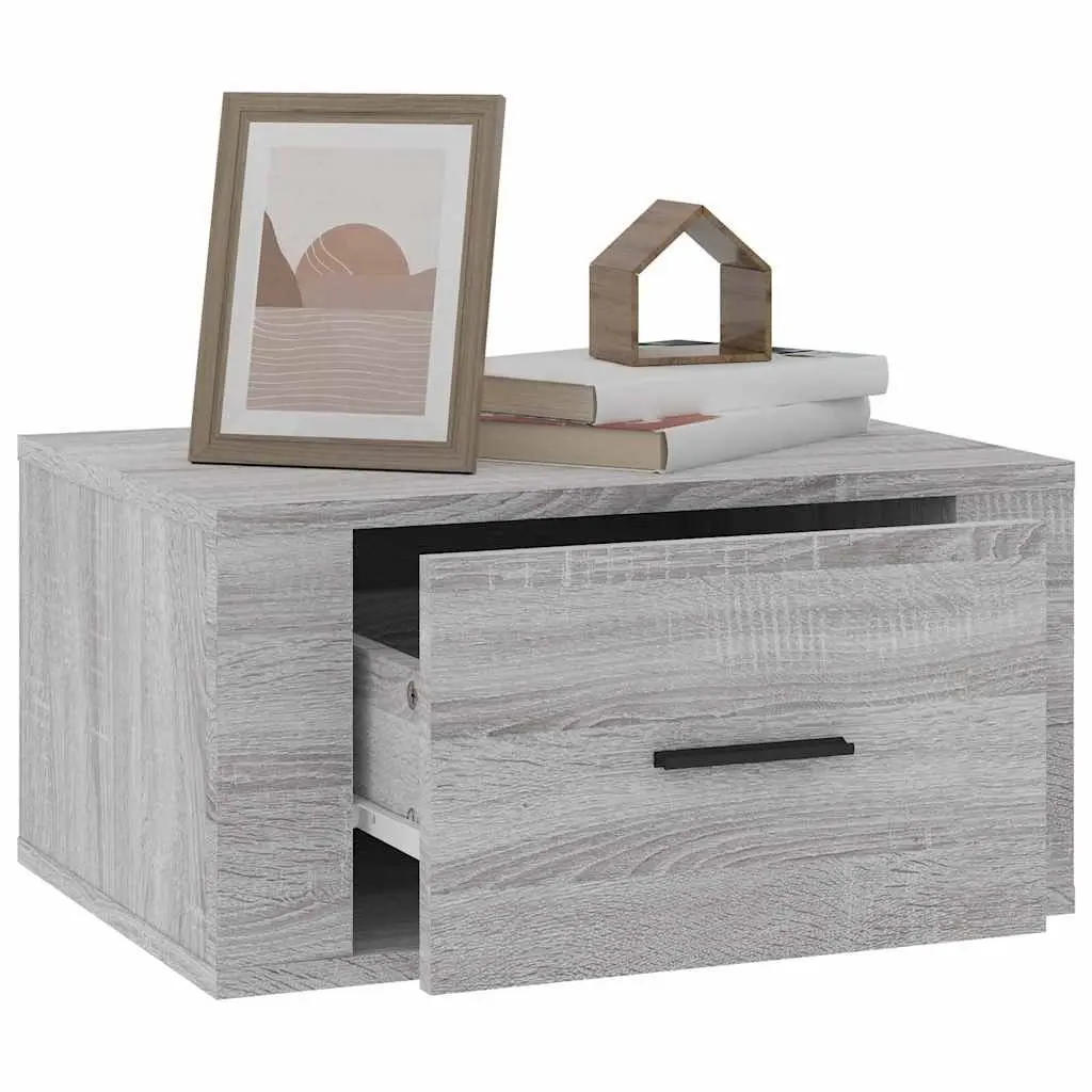 Grey Sonoma Floating Nightstand Cabinet