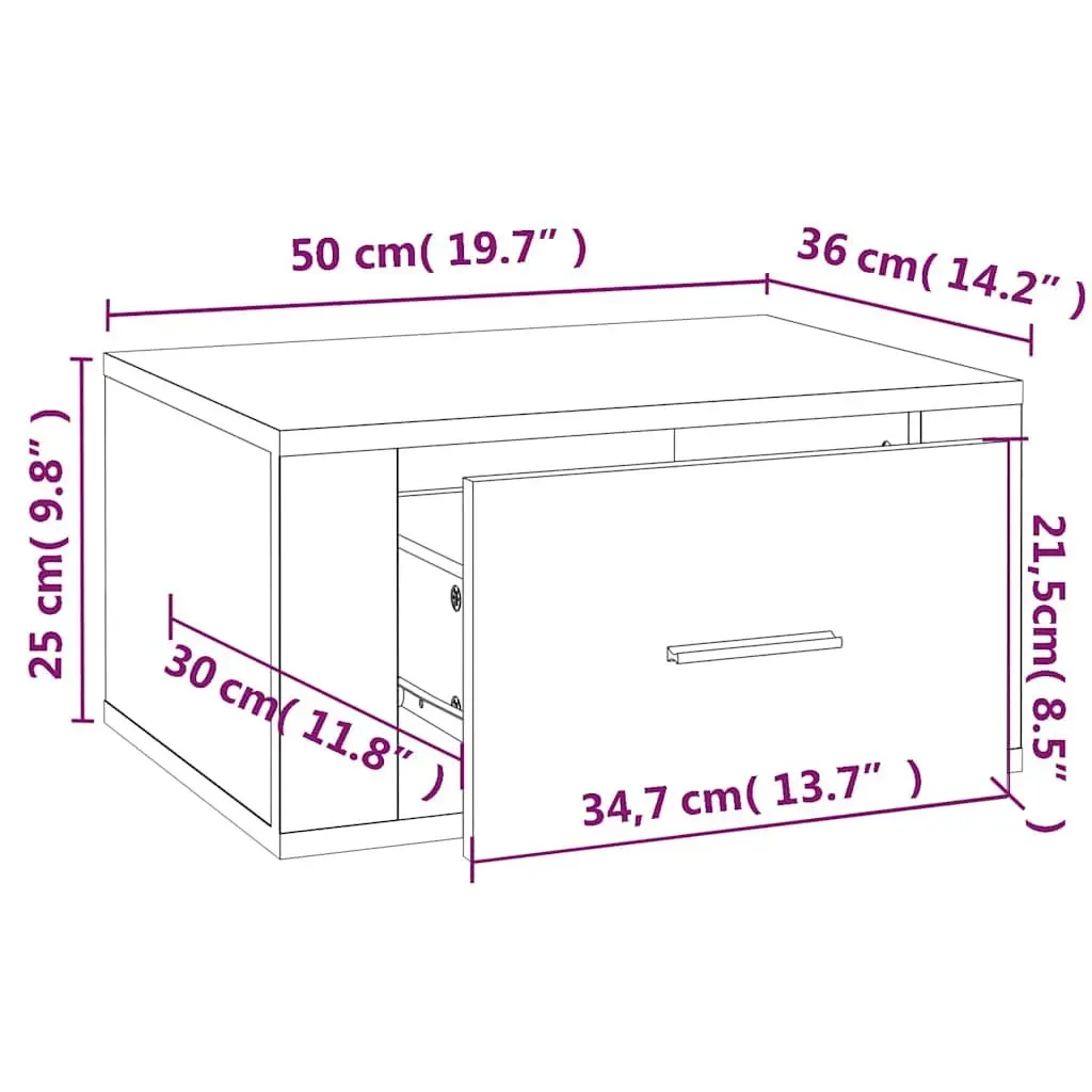 Grey Sonoma Floating Nightstand Cabinet
