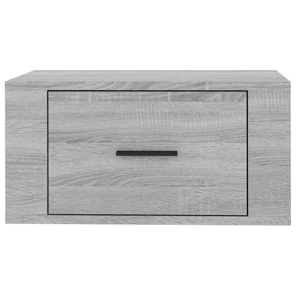 Wall-mounted Bedside Cabinets Grey Sonoma Floating Storage Organiser 50 x 36 x 25 cm 2 Piece
