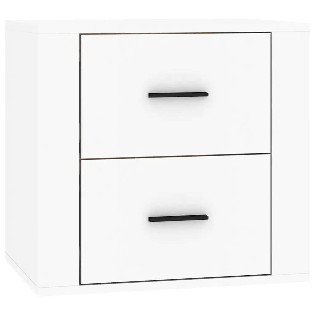 Wall-mounted Bedside Cabinet Storage Organiser 50x36x47cm White