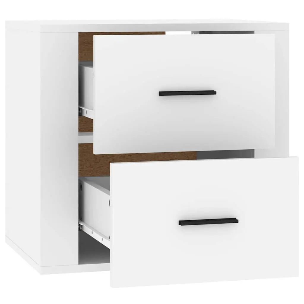 Wall-mounted Bedside Cabinet Storage Organiser 50x36x47cm White