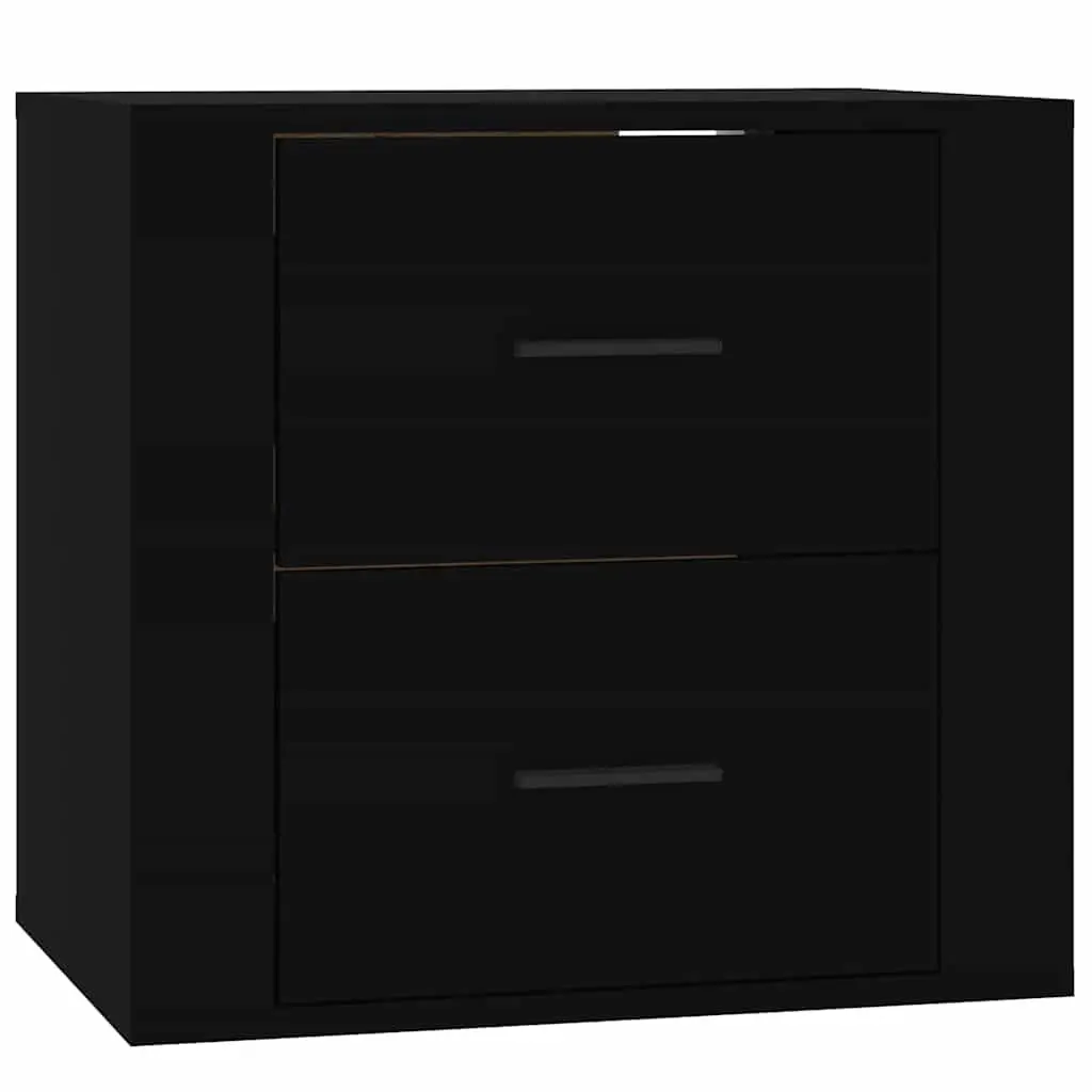 Wall-mounted Bedside Cabinet Storage 50x36x47cm Black