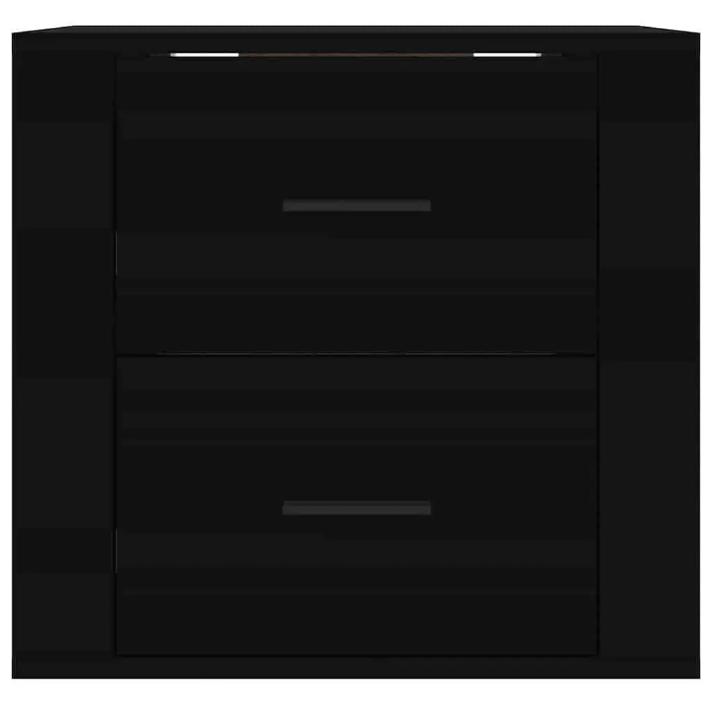 Wall-mounted Bedside Cabinet Storage 50x36x47cm Black