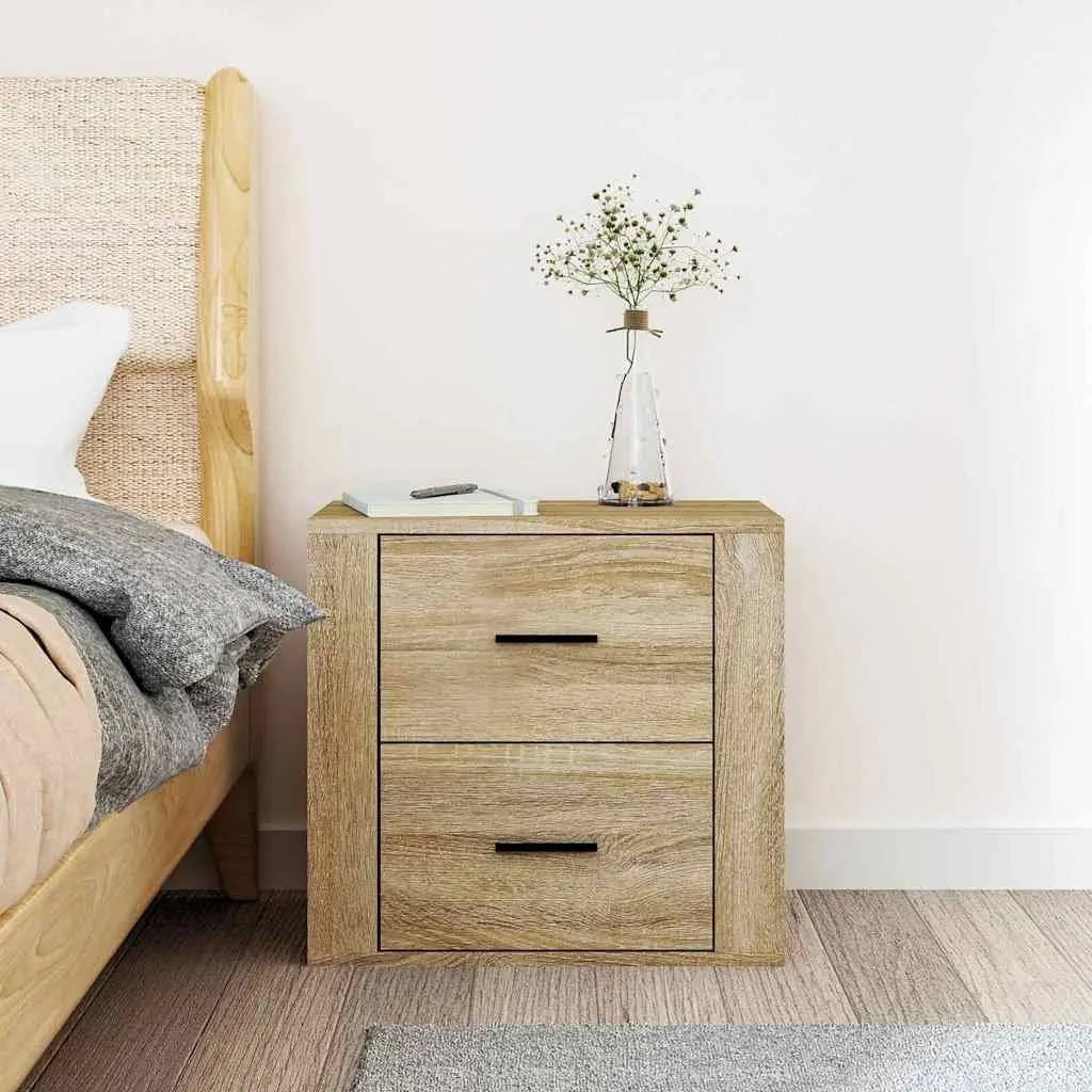 Wall-mounted Bedside Cabinet Storage 50x36x47cm Brown