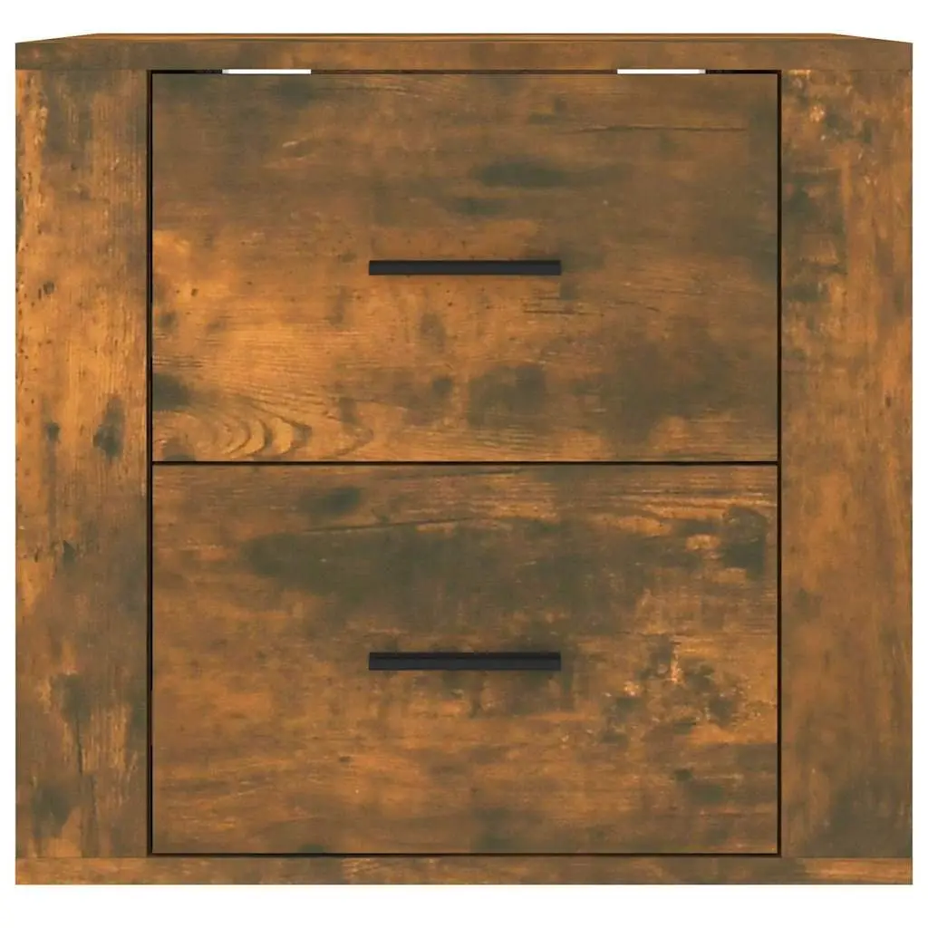 Wall-mounted Bedside Cabinet Storage Organizer Brown