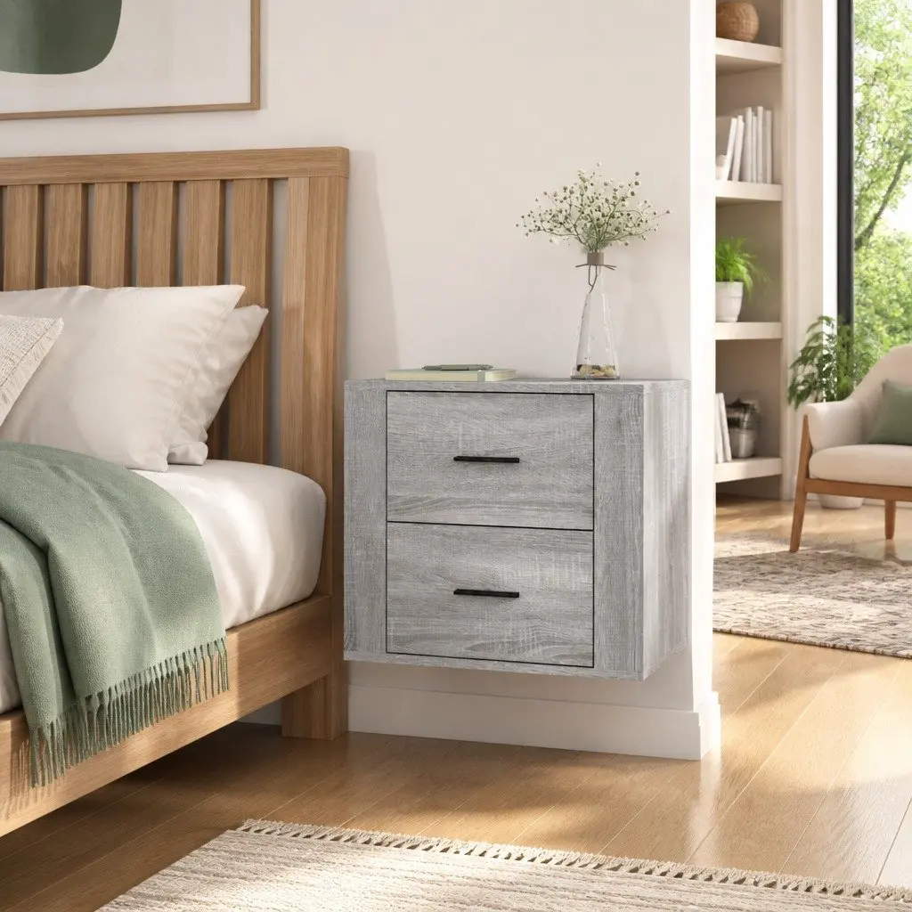 Wall-mounted Bedside Cabinet Storage 50x36x47cm Grey Sonoma
