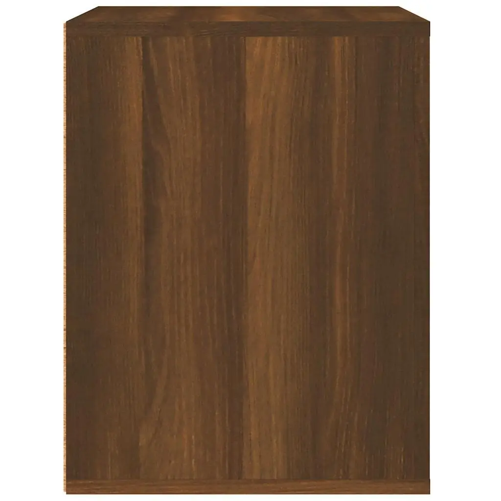 Wall-mounted Bedside Cabinet Storage Floating Nightstand Brown Oak 50W x 36D x 47H cm