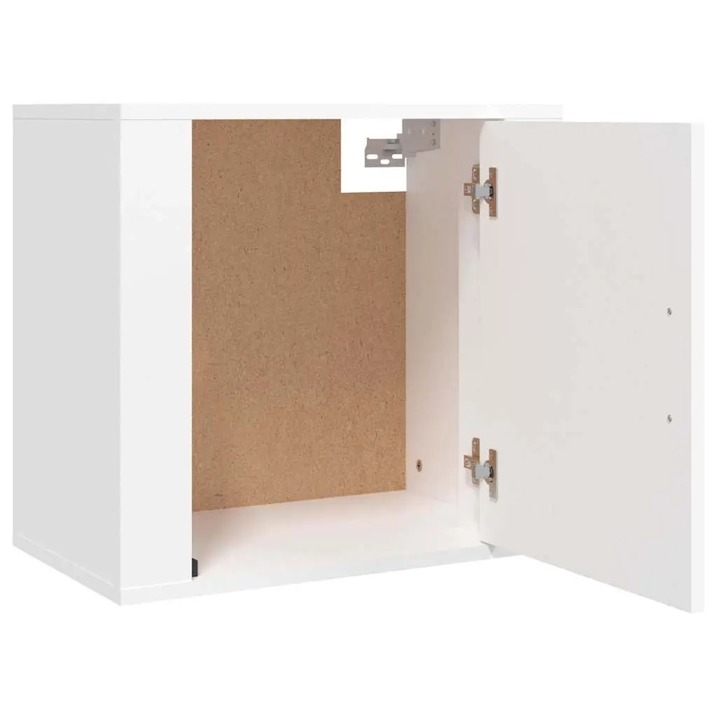 Wall-mounted Bedside Cabinet 2 pcs White Floating Bedroom Storage Organiser